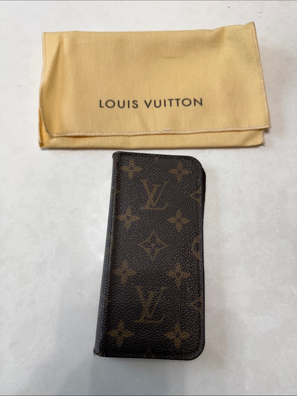 Louis Vuitton Brown and Gold Folio Phone Case